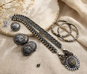 Dual tone jewellery combo set