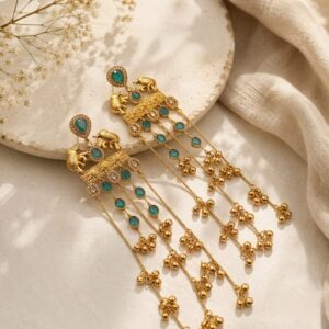 Kashmiri long bahubali earrings