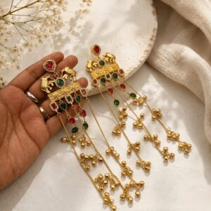 Kashmiri long bahubali earrings