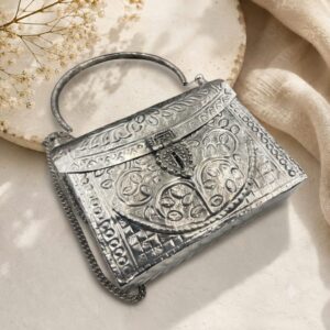 German silver sling purse