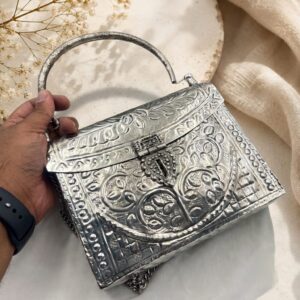 German silver sling purse