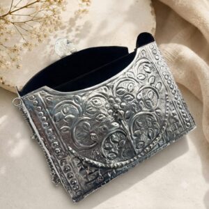 German silver sling purse