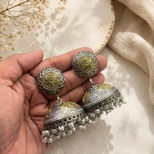 Dual tone premium jhumkas