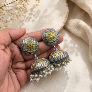 Premium dual tone jhumkas