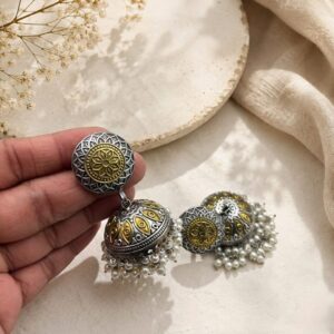 Premium dual tone jhumkas