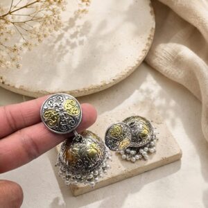 Pair of dual tone jhumkas