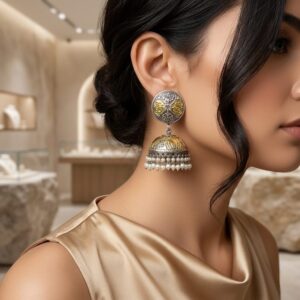 Pair of dual tone jhumkas
