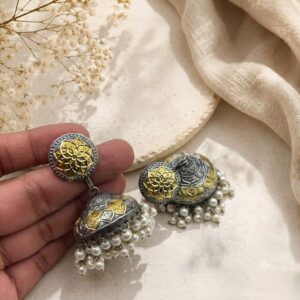 Pair of premium dual tone jhumkas
