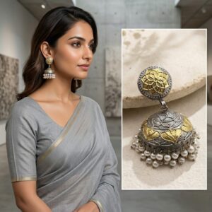 Pair of premium dual tone jhumkas