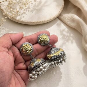 Pair of premium dual tone jhumkas