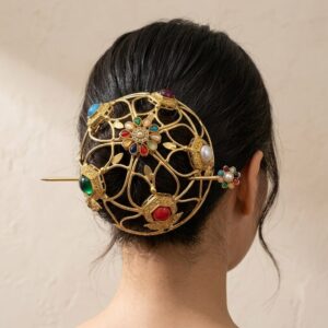 Elegant bun cage with matching pin