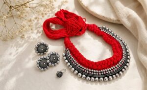 German silver thread choker set