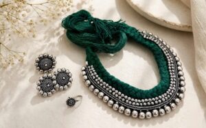 German silver thread choker set