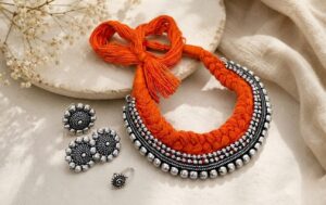 German silver thread choker set