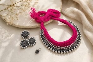 German silver thread choker set