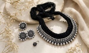 German silver thread choker set