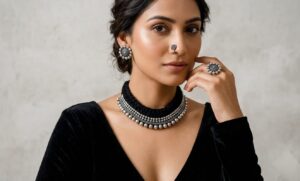German silver thread choker set