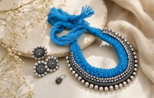 German silver thread choker set