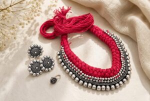 German silver thread choker set