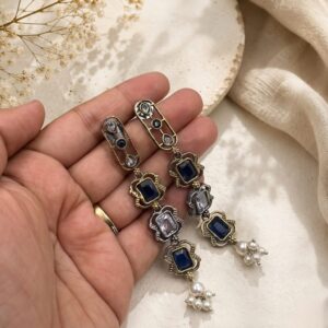 Stone long earrings