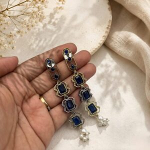 Stone long earrings
