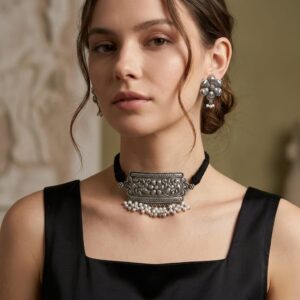 Replica choker set with earrings