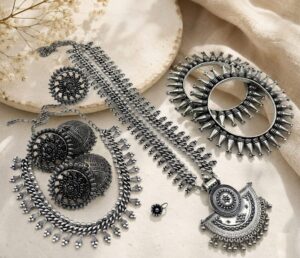 Elegant german silver jewellery combo