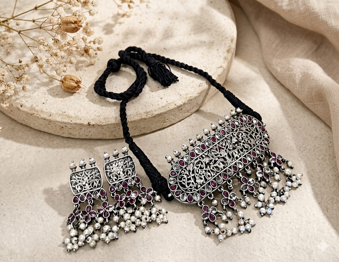 Premium stone choker set