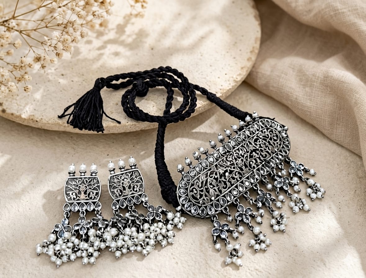 Premium stone choker set