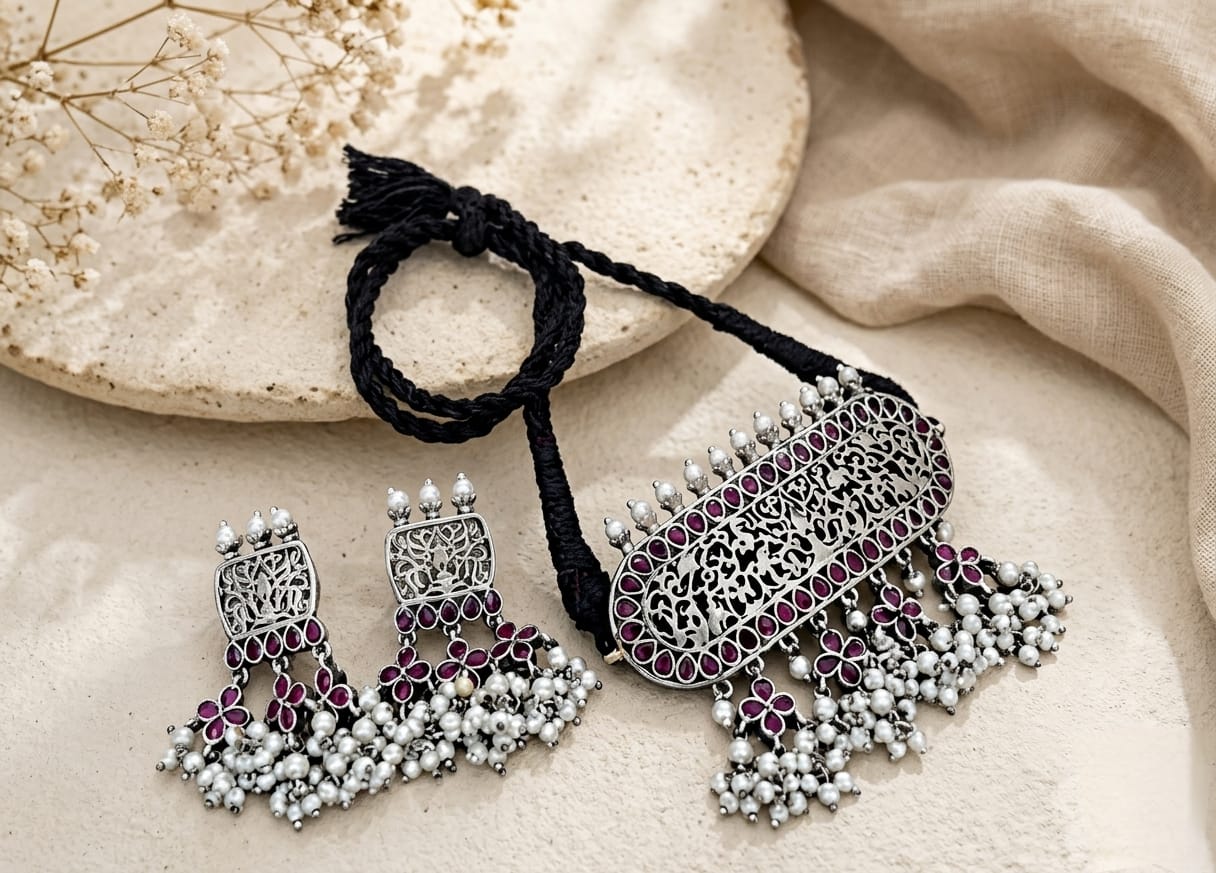 Premium stone choker set