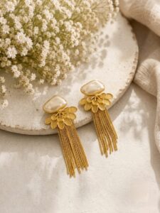 Long baroque dangler earrings
