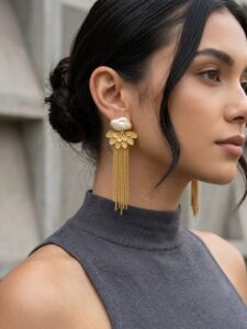 Long baroque dangler earrings