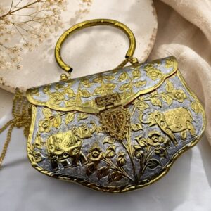 Dual tone elephant designed sling bag