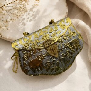 Dual tone elephant designed sling bag