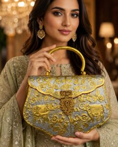 Dual tone elephant designed sling bag