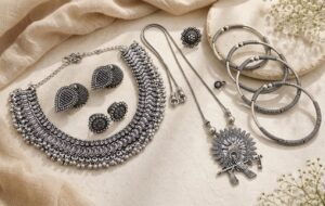 Elegant german silver jewellery combo set