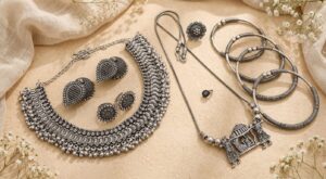 Elegant german silver jewellery combo set
