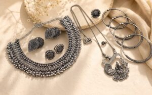 Elegant german silver jewellery combo set