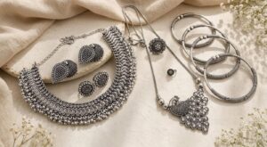 Elegant german silver jewellery combo set