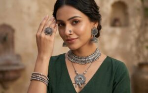 Elegant german silver jewellery combo set