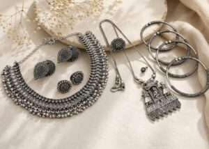 Elegant german silver jewellery combo set