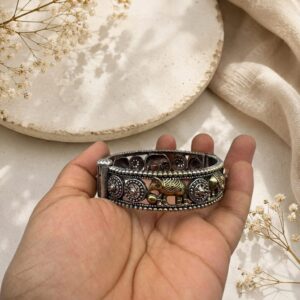 Dual tone elephant openable bangles