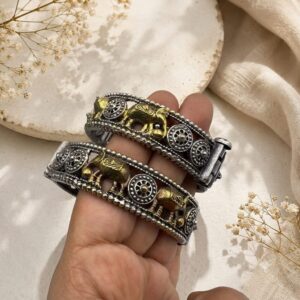Dual tone elephant openable bangles