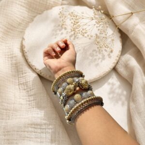 Openable 5 pc dual tone bangles