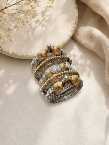 Dual tone 5 pc openable bangles