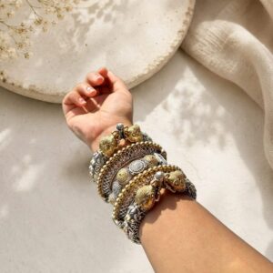 Dual tone 5 pc openable bangles
