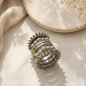 Openable 5 pc dual tone bangles