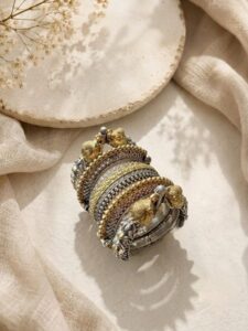 Dual tone openable 5 pc bangles combo