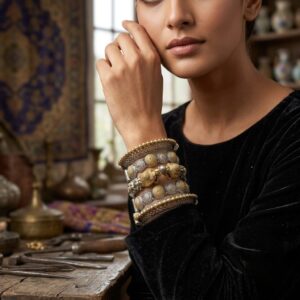 Openable 5 pc dual tone bangles