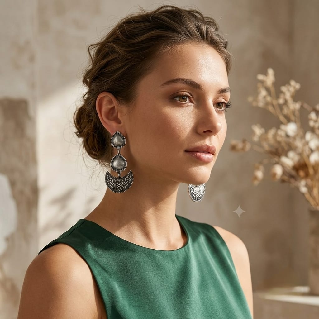 premium silver dusk earrings